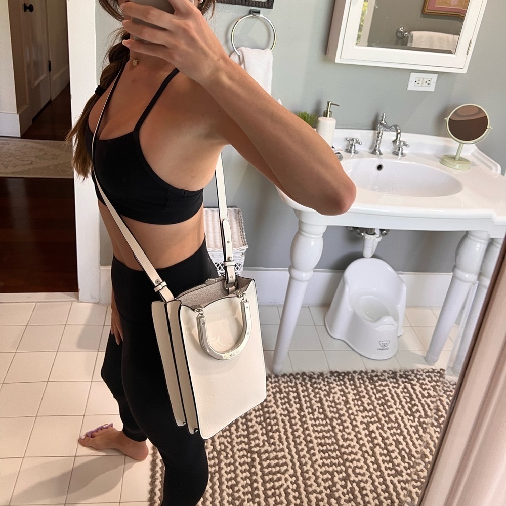 ZARA LEATHER MINI CROSSBODY BAG CHROME HANDLES
